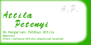 attila petenyi business card