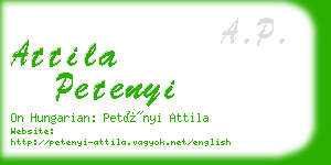 attila petenyi business card